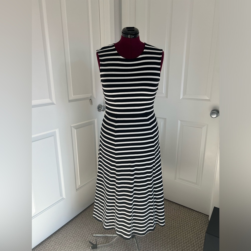 J. Crew Black/White Striped Maxi Dress